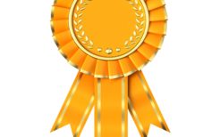 Yellow Ribbon Award isolated on white background
